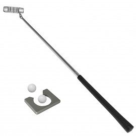 Golf Putting Set with Golf Putter 2 Golf Balls Golf Putting Cup for Travel Indoor   Golf Putting Practice Portable Golf Putter Kit Fits for Right Handed