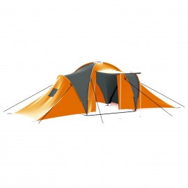 Camping Tent 9 Persons Fabric Grey and Orange