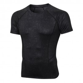 Men Sport Shirts Short Sleeved T-shirt O Neck Quick-Dry Performance Athletic Gym Running Workout Training Tees Casual Tops