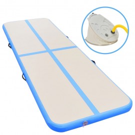 Inflatable Gymnastics Mat with Pump 300x100x10 cm PVC Blue