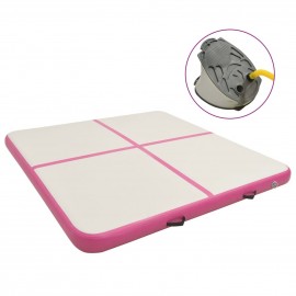 Inflatable Gymnastics Mat with Pump 200x200x10 cm PVC Pink